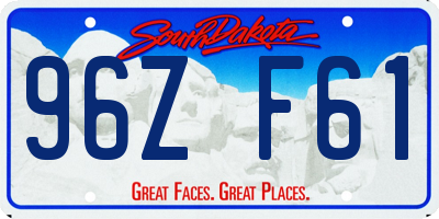 SD license plate 96ZF61