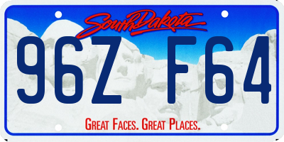 SD license plate 96ZF64