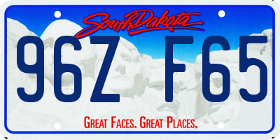 SD license plate 96ZF65