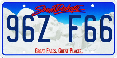 SD license plate 96ZF66