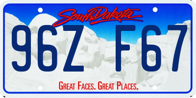 SD license plate 96ZF67