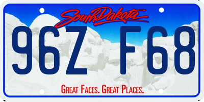 SD license plate 96ZF68