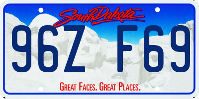 SD license plate 96ZF69