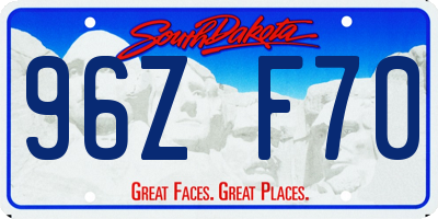 SD license plate 96ZF70