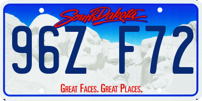 SD license plate 96ZF72
