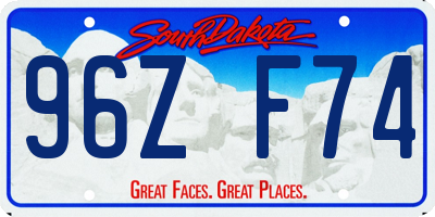 SD license plate 96ZF74