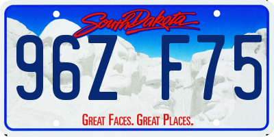 SD license plate 96ZF75
