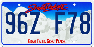 SD license plate 96ZF78