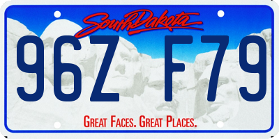 SD license plate 96ZF79