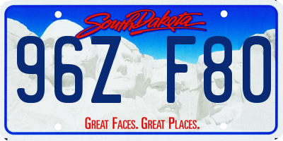 SD license plate 96ZF80