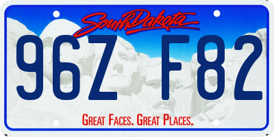 SD license plate 96ZF82