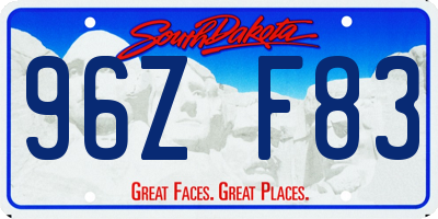 SD license plate 96ZF83