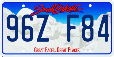 SD license plate 96ZF84