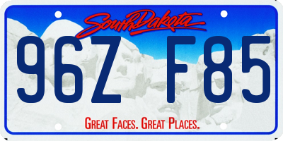 SD license plate 96ZF85