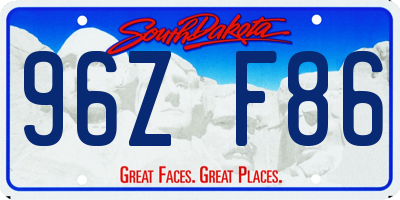 SD license plate 96ZF86