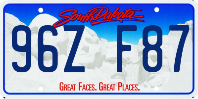SD license plate 96ZF87