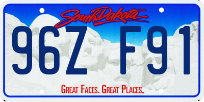 SD license plate 96ZF91