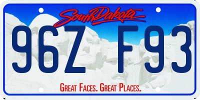 SD license plate 96ZF93