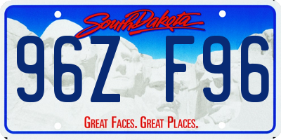 SD license plate 96ZF96