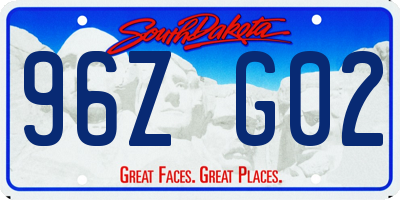 SD license plate 96ZG02