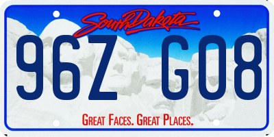 SD license plate 96ZG08