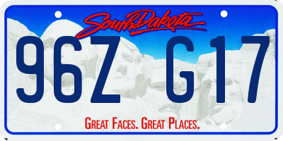 SD license plate 96ZG17