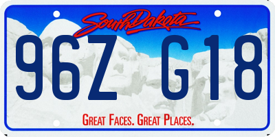 SD license plate 96ZG18