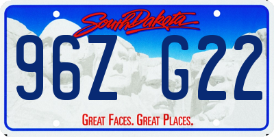 SD license plate 96ZG22