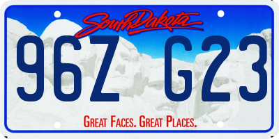 SD license plate 96ZG23
