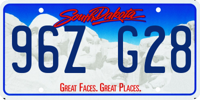SD license plate 96ZG28