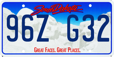SD license plate 96ZG32