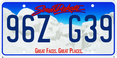 SD license plate 96ZG39