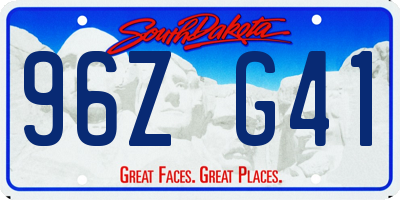 SD license plate 96ZG41