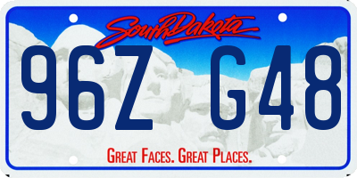 SD license plate 96ZG48