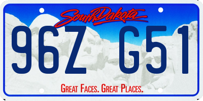SD license plate 96ZG51