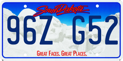 SD license plate 96ZG52