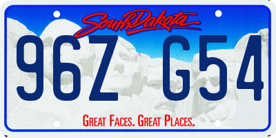 SD license plate 96ZG54