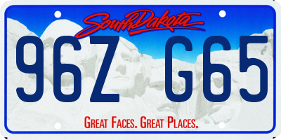 SD license plate 96ZG65