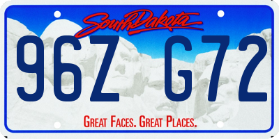 SD license plate 96ZG72