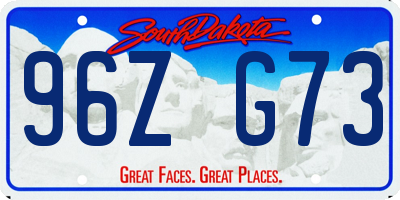 SD license plate 96ZG73
