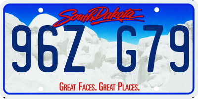 SD license plate 96ZG79