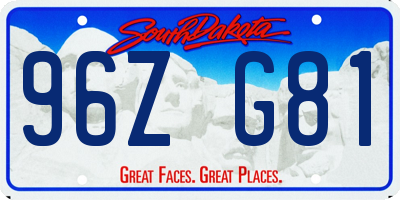 SD license plate 96ZG81