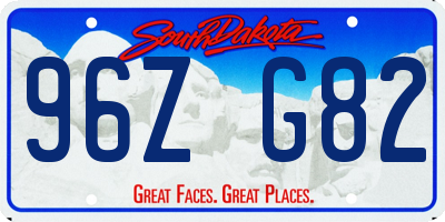 SD license plate 96ZG82