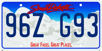 SD license plate 96ZG93