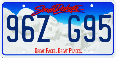 SD license plate 96ZG95