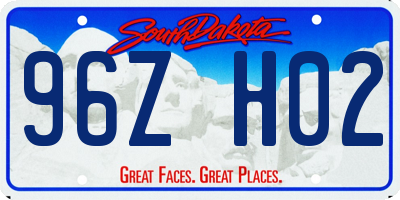 SD license plate 96ZH02