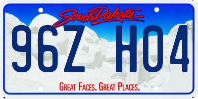 SD license plate 96ZH04