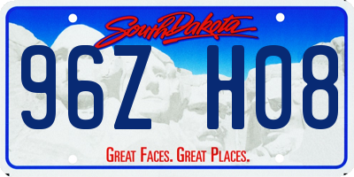 SD license plate 96ZH08