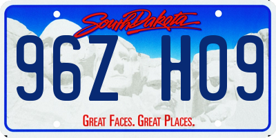 SD license plate 96ZH09