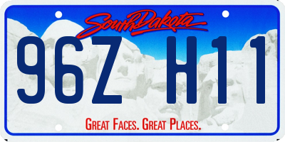SD license plate 96ZH11